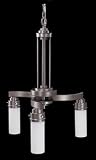 Framburg 9936 Logos 3 Light Dinette Chandelier Satin Pewter / Polished Nickel