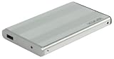 KOENIG 6,4cm 2,5 zoll IDE Festplattengehaeuse USB 2.0 mobile silber 480 mbits plug play aluminium