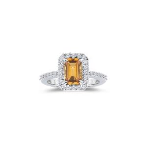 Buy 0.38 Cts Diamond and 0.66 Cts Citrine Ring in 18K White Gold by mycitrinejewelry