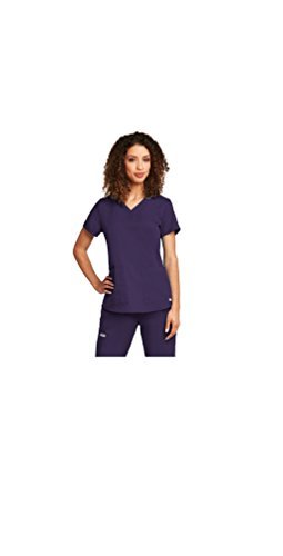 Grey's AnatomyTM Women's V-Neck Scrub Top with Shirred Back X-Large Purple Rain