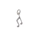 Sterling Silver Charm Sleek Music Musical Notes 10mm