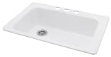 American Standard 7193.803.208 Lakeland 33-Inch Americast Large Single Bowl Three Hole Kitchen Sink, White Heat