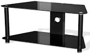 Corner Glass TV stand /Entertainment Center finished in black and fits all flatscreen TV's up to 42"