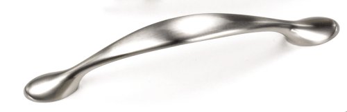 Laurey 25259 Cabinet Hardware 96MM Small Spoonfoot Pull, Brushed Satin Nickel