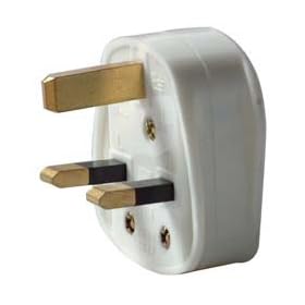 13 Amp Plug Top 5 Amp Fused with Cord Grip White