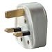 13 Amp Plug Top 5 Amp Fused with Cord Grip White