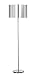 Cal Lighting BO-2005FL Brushed Steel 150W Three Way Malibu Metal Floor Lamp with Chrome Plating Shade