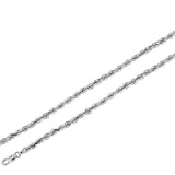Sterling Silver Plate 5mm Rope Chain Necklace, 18"