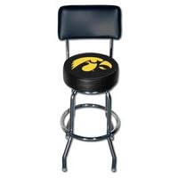 Iowa Hawkeyes Single Rung Vinyl Bar Stool w Back 