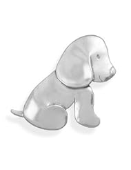 Puppy Dog Pin or Pendant Artisan Designed Sterling Silver