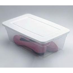 RUBBERMAID 221700, White 1.5 Gal. Shoe Box, Case of 12