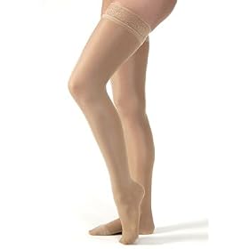 JOBST UltraSheer Compression Support Thigh High w/ Silicone Lace Band 30-40mmHg Closed Toe, S, Anthracite