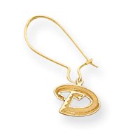 14K Arizona Diamond Backs D Logo Kidney Wire Earrings