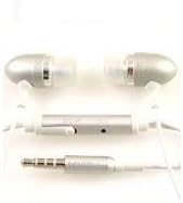 Premium Silver 3.5mm Aluminum Handsfree Stereo Headset Headphone Earphone with Built-in Microphone Remote for Apple Ipod Itouch Iphone 2g 3g 3gs Zune Mp3 Player PDA