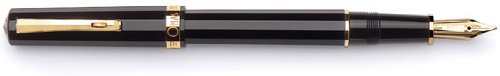 Omas Arte Italiana Black w Gold Trim Milord Medium Point Fountain Pen - O02A0044-M