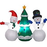 Gemmy Holiday Time Snowman Family Christmas Tree Inflatable