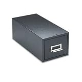 Buddy Products 1346-4 Buddy Products Single Drawer Steel 4 x 6 Card Cabinet, 16D, 1500-Card Cap, BK