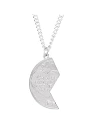 Mizpah Coin Pendant 14K White Gold 26.00X14.00 mm Left