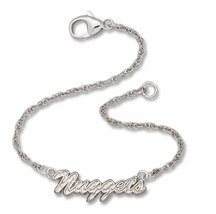 Denver Nuggets NBA Sterling Silver Script Bracelet
