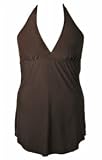 Chic Solid Plus Size Sarong Front Swimsuit - Women's Swimwear Plus Size Swimsuits