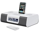 SDI Radio r&eacute;veil double alarme iHome iP9 (en blanc) pour iPod et iPhone