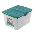 Rubbermaid 85006 Simplifile Universal File Tote, Adjustable Rails, Platinum, Green Lid