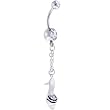 Zebra Sandal Dangle Belly Ring