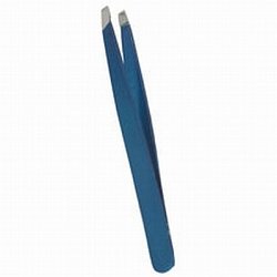Satin Edge Fine Slant Tip Tweezer Blue