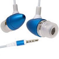 Premium Blue 3.5mm Aluminum Handsfree Stereo Headset Headphone Earphone with Built-in Microphone Remote for Apple Ipod Touch Itouch 2nd 3rd gen Iphone 3g 3gs Zune Mp3 Player PDA