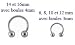 Micro fer � cheval acier - boules - T�ton/Arcade/Cartilage/Septum/G�nital/Lobe/Sourcil- Acier Chirurgical 316L, 1.2mm x 12mm x 3mm