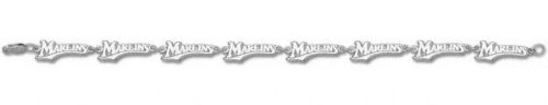 Florida Marlins Solid Sterling Silver ''MARLINS'' Bracelet 7 1/4''