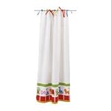 69  X 47 Kids Room Curtain with Tie At Top, Hemmed Bottom, Multicolor, Red, Yellow, Green, Blue, White Base by 