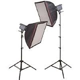 Interfit Photographic Stellar 300ws 2 Monolight Double Softbox Kit, with Reflectors, Stands & Cases, Total 600ws