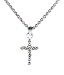 14" Sterling Silver Italian Box Chain with Beautiful Sparkling Crystal Cross Charm. Great for Baptisms and Religious Gifts! Perfect First Communion Gift!