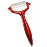 Kyocera Ceramic Blade Peeler with Eyer, Red