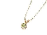 9ct Gold Peridot Birthstone Pendant and Chain - August