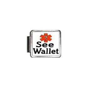See Wallet Medical Alert Italian Charm Bracelet Link