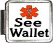 See Wallet Medical Alert Italian Charm Bracelet Link