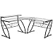 Z-Line Belaire Glass L-Shaped Computer Desk