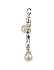 14K White Gemstone & Pearl Pendant 44.50X24.75 mm