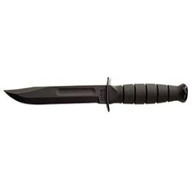 Short Ka-Bar Black, Leather Sheath, 5.25 in., Plain