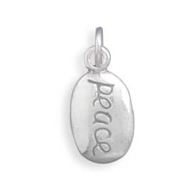 Oxidized Reversible Peace Charm - Free Shipping
