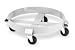 E.R. Wagner 2F00 Powder Coated 4-Wheel 55 Gallon Drum Dolly with Solid Polyolefin Wheel Casters, 1000 lbs Capacity Range, 6-1/2
