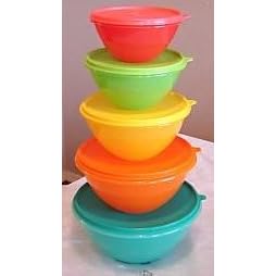 Tupperware Wonderlier Mixing Bowl Set 5 Mixed Colors by Tupperware