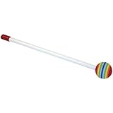 REMO Mallet, 3/8" x 8", White Plastic Handle, 36mm Multi-Colored Foam Head