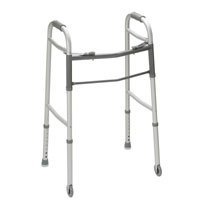 Guardian Easy Care Folding Walker with 5 Inches Fixed Wheels, # 30757W, 1 ea