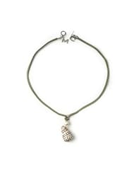 Meg Carter Designs Suede Cord, Cone Shell, Freshwater Pearl and Sterling Silver "Little Beach" Necklace in Grey