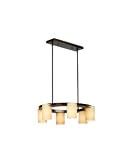 Forecast F187168 Ingo 6 Light Single Tier Chandelier in Deep Bronze with Light Caramel glass