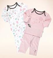 2 Pack Pure Cotton Heart Parachute Top Bottoms