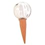 8100 Clear Fluted Glass Watering Globe w/ Plant Nanny -- Set of 3